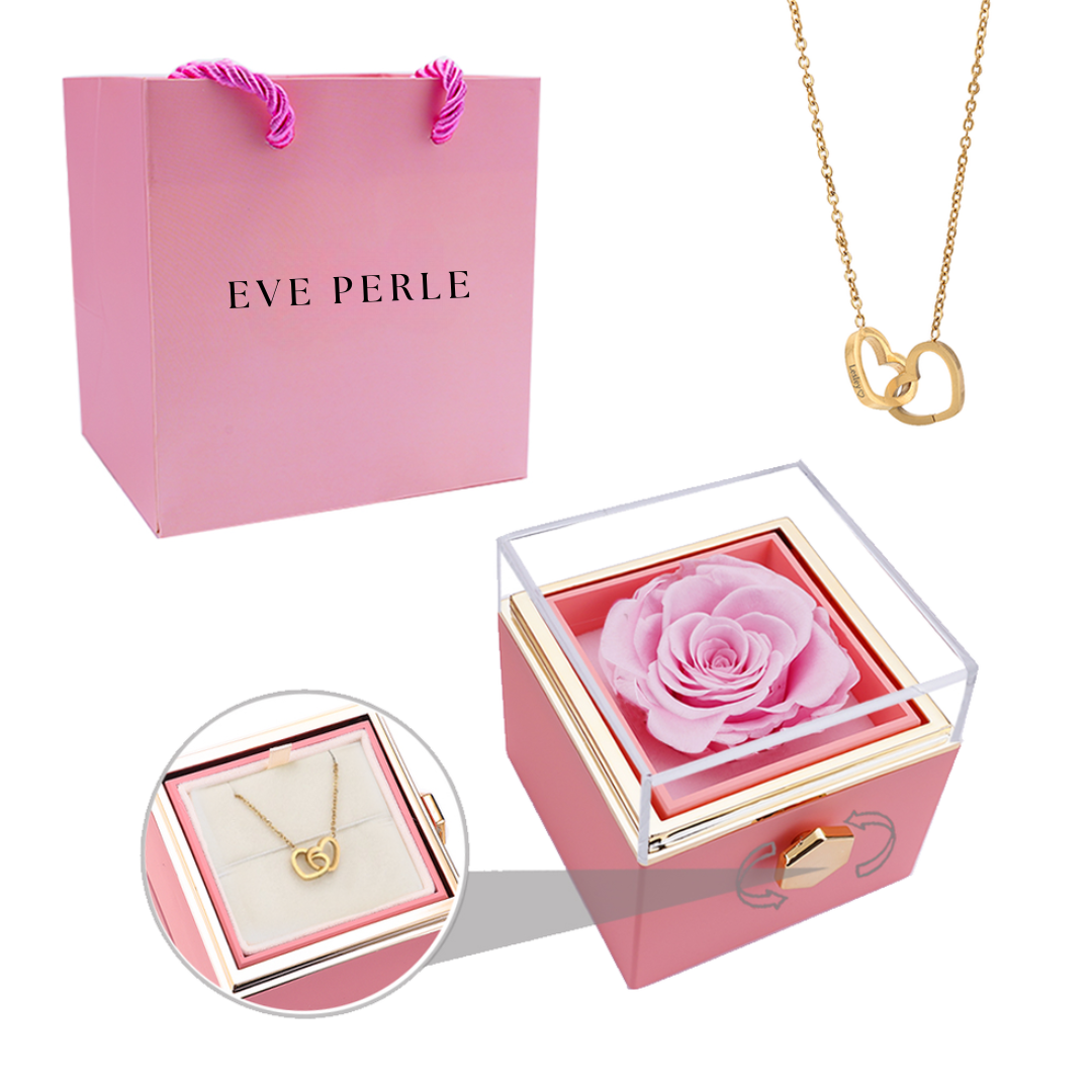 Everlasting Rose Case- Custom Engraved Necklace & Real Rose