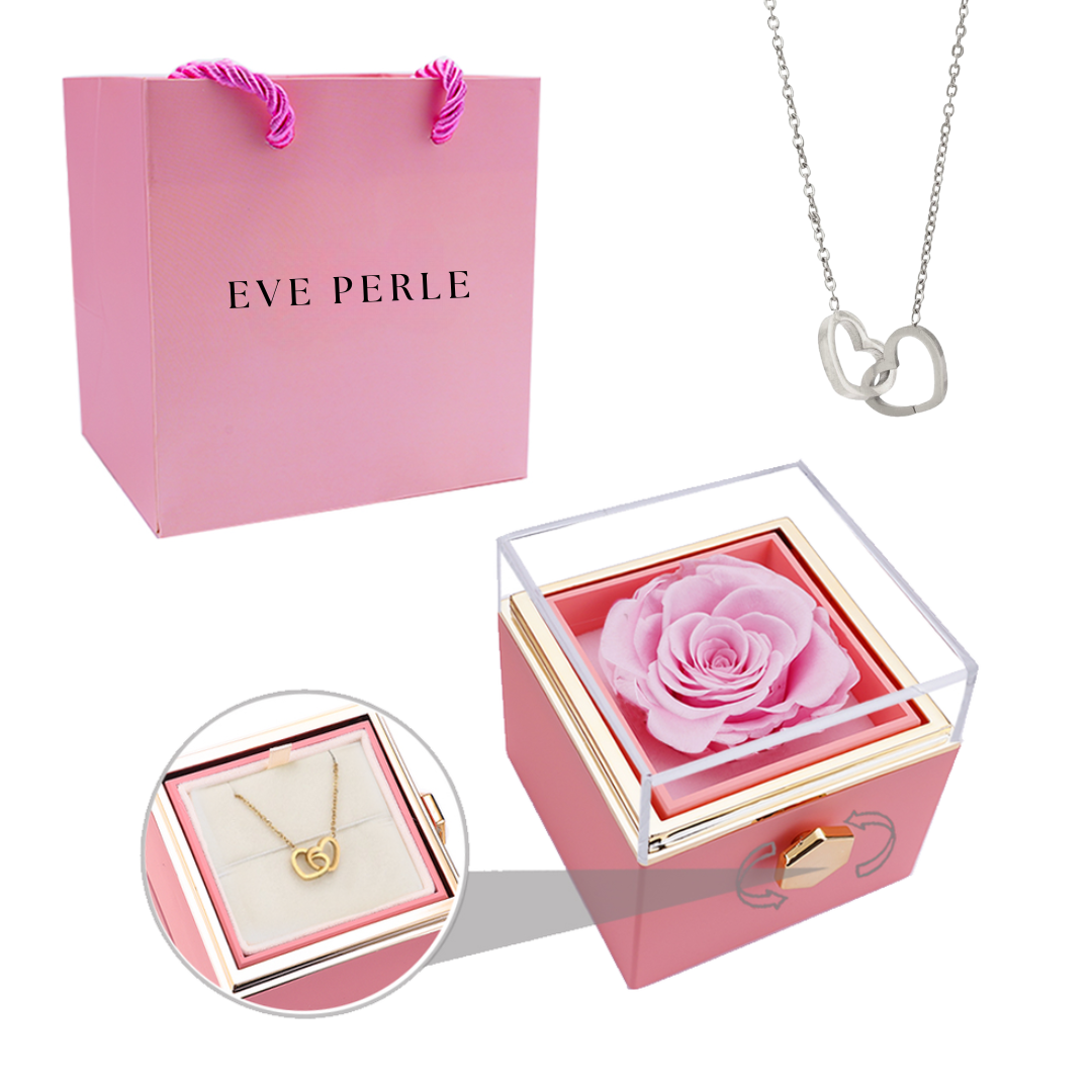 Everlasting Rose Case- Custom Engraved Necklace & Real Rose