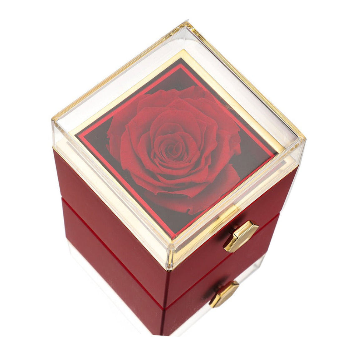 Everlasting Rose Case- Custom Engraved Necklace & Real Rose