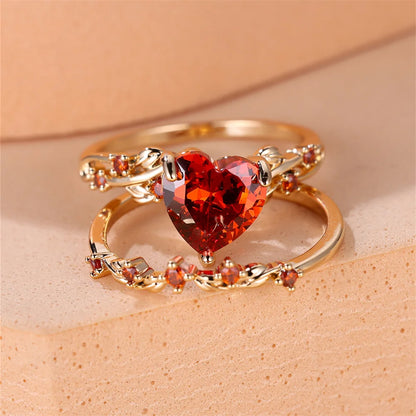 Royal Love Heart Ring Set