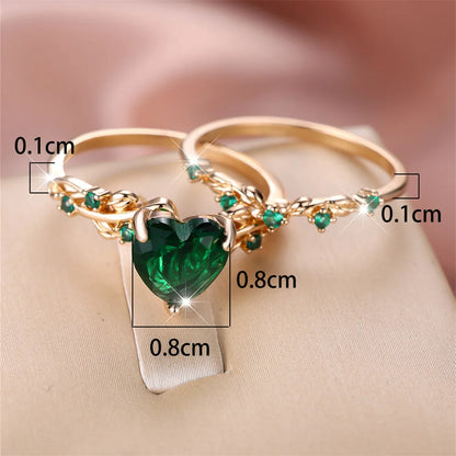 Royal Love Heart Ring Set