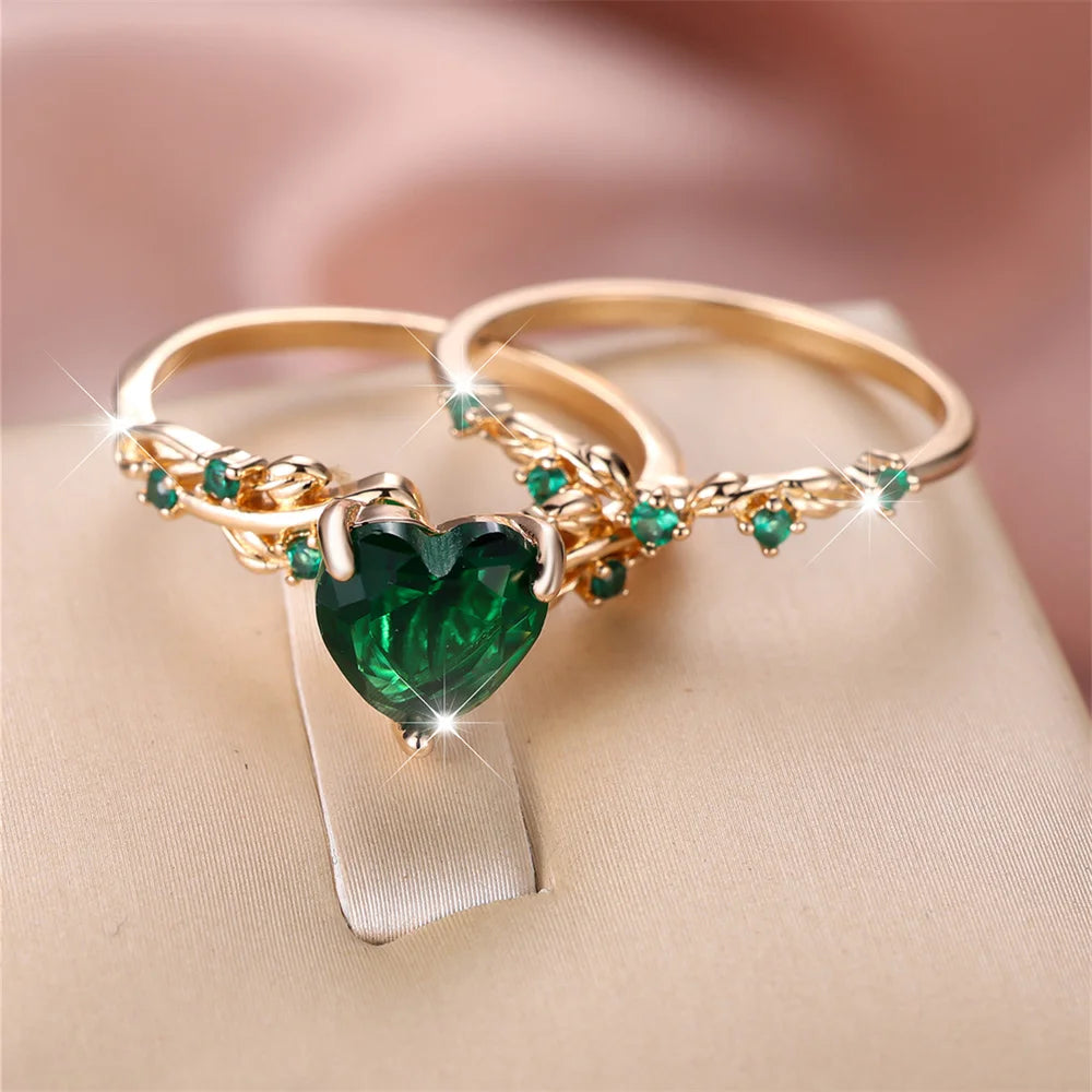 Royal Love Heart Ring Set